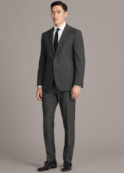 Trajes Ralph Lauren Hombre Grises Oscuro - RLX Gregory Wool Twill - EQHID1425